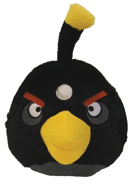 Angry Birds: 5 Inch Plush Black Bird With Sound Bild 1