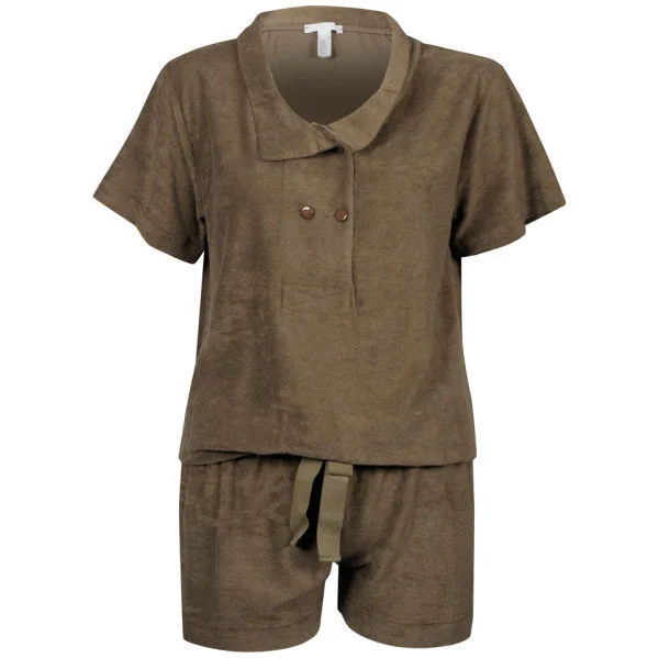 Chloe Damen Doppelknopf Playsuit - Braun - 10 - Braun Bild 1
