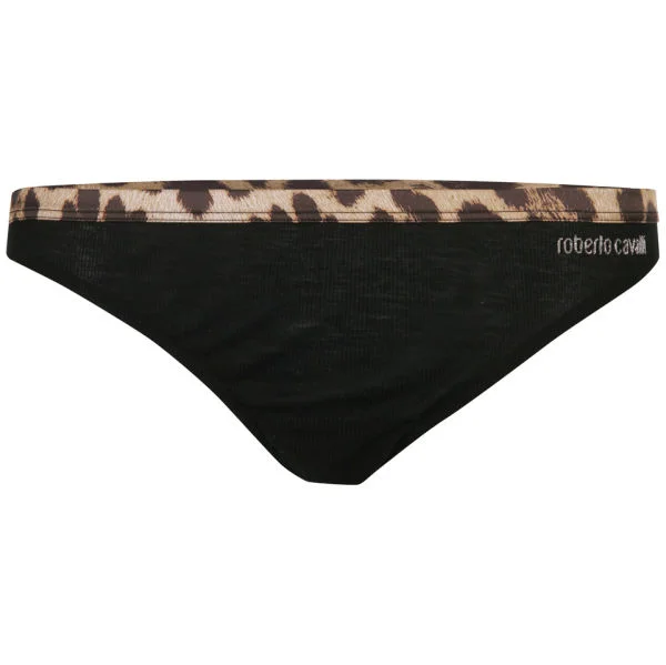 Roberto Cavalli Women's Animal Edge Thong - Black - M - Schwarz Bild 1