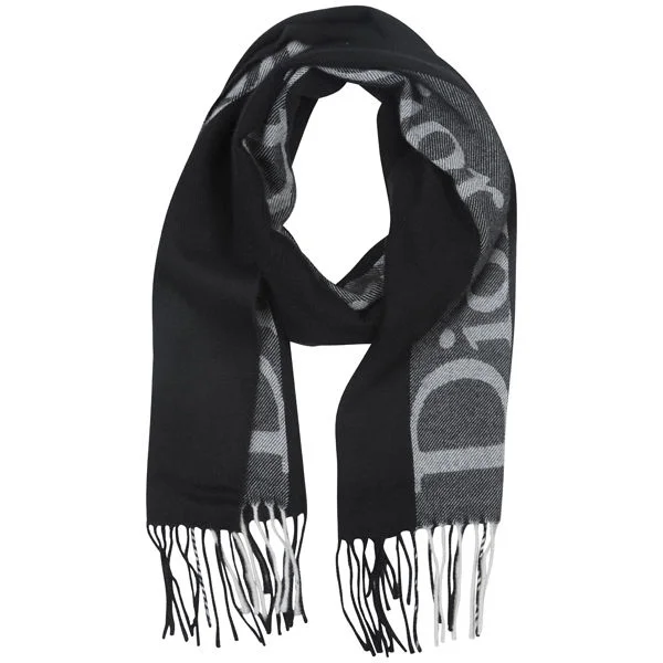 Christian Dior Women's Wool Mix Scarf - Black/White Bild 1
