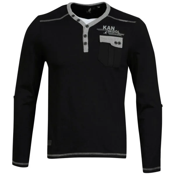 Kangol Men's Trans Jersey Long Sleeved T-Shirt - Black - S - Schwarz Bild 1