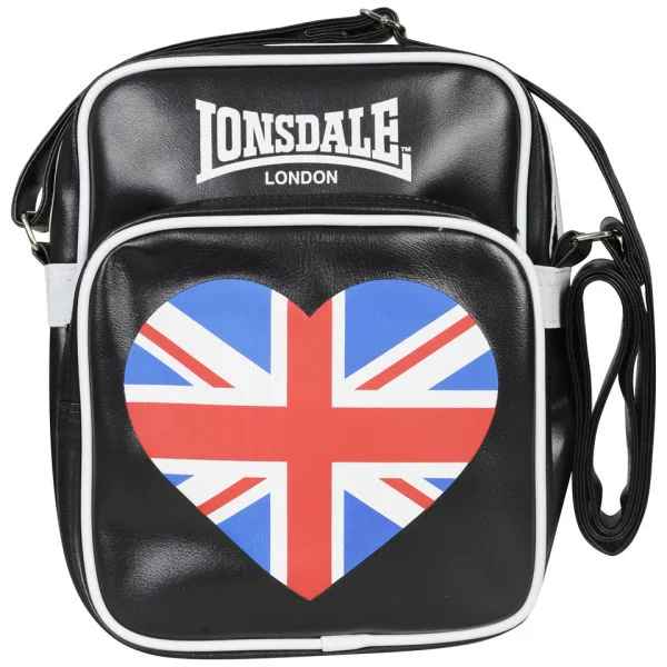 Lonsdale Zip Front Heart Messenger Bag - Black Bild 1