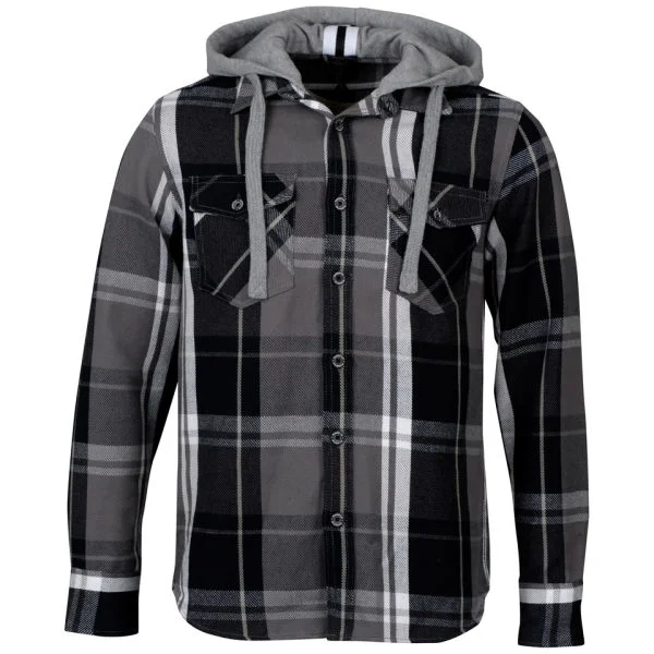 Ringspun Men's Griffin Check Long Sleeve Shirt - Black Check - S - Black Check Bild 1