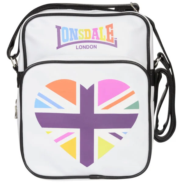 Lonsdale Zip Front Heart Messenger Bag - White Bild 1