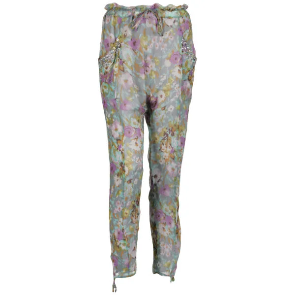 Aryn K Women's Floral Trousers - Mint Multi - S - Mint Bild 1