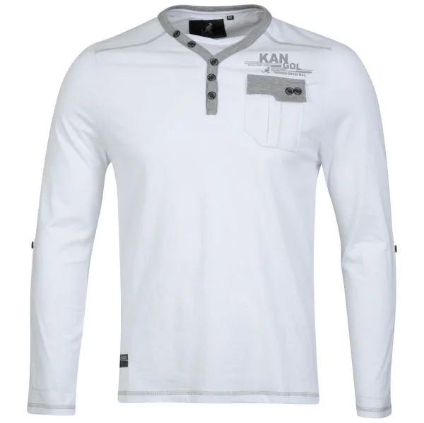 Kangol Men's Trans Jersey Long Sleeved T-Shirt - White - S - Weiß Bild 1