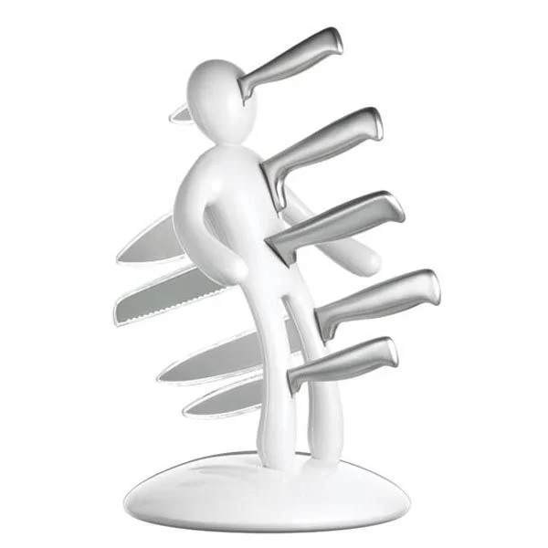 White Voodoo Knife Block with 5 Knives by Raffaele Iannello Bild 1