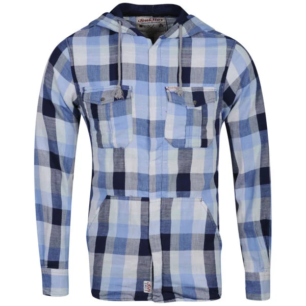 Soul Star Men's Hooded Shirt - Blue - S - Blau Bild 1