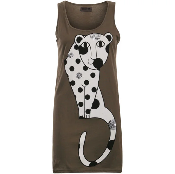 nümph Womens Amore Cheater T - Shirt - Mash Khaki - L - Kaki Bild 1