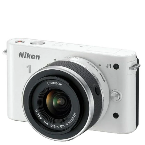Nikon 1 J1 Compact System Camera with 10-30mm Lens Kit - White (10.1MP) 3 Inch LCD Refurbished Bild 1