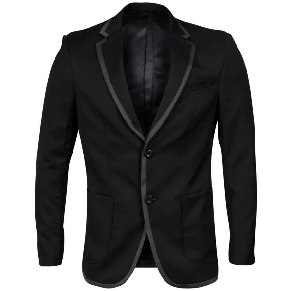 Jack & Jones Men's Premium Warwick Contrast Trim Blazer - Black - S - Schwarz Bild 1