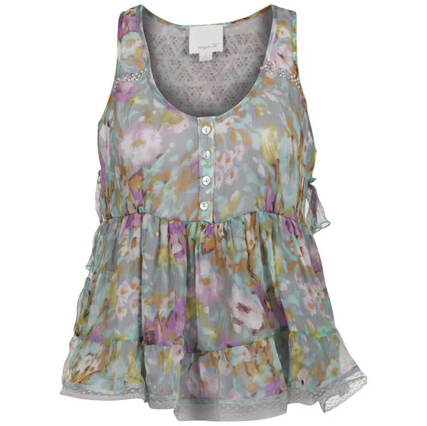 Aryn K Women's Floral Blouse - Mint Multi - S - Mint Bild 1