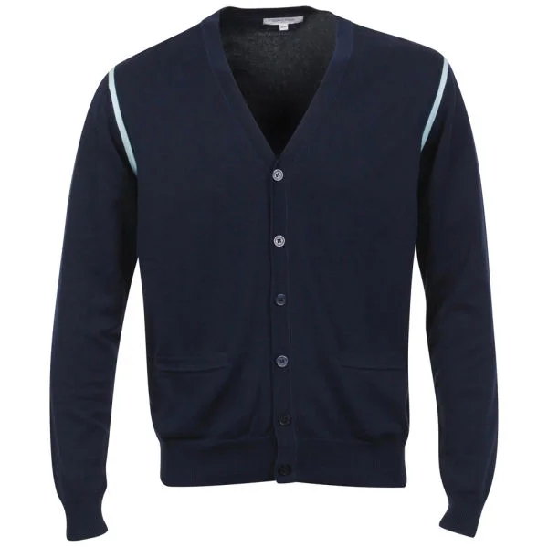 Calvin Klein Golf Men'sV-Neck Knitted Long Sleeved Striped Top - Navy - S - Marineblau Bild 1