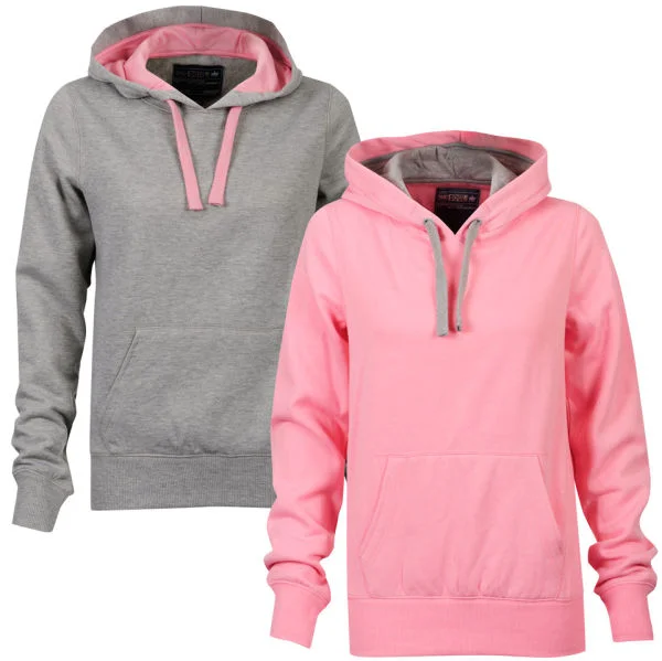 55 Soul Women's 2-Pack Hooded Jumpers - Pink/Light Grey Marl - S - Bunt Bild 1