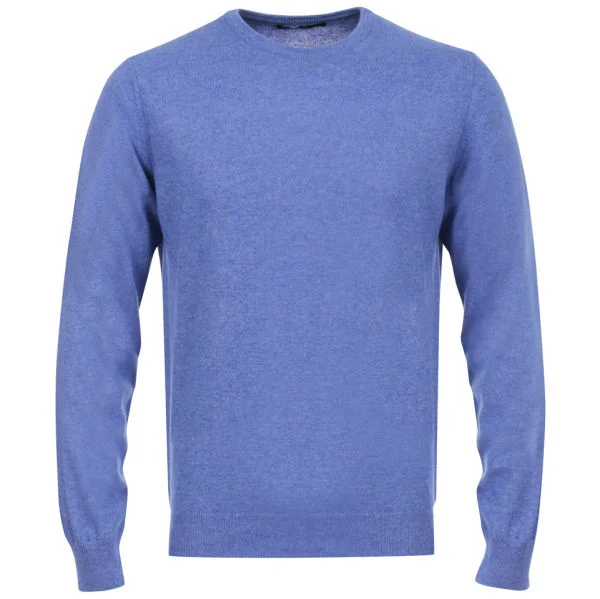 Romeo Gigli Men's Italian Crew Neck Cashmere Jumper - Blue - M - Blau Bild 1