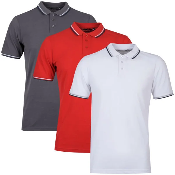 Brave Soul Men's 3-Pack Tip Polo - Red/White/Charcoal - S - Red/White/Charcoal Bild 1