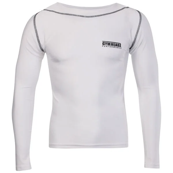 Gymheadz Herren Performance Skin Kollektion Langarmshirt Weiß - S Bild 1