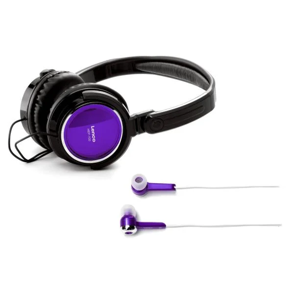 Lenco Headphone & Earphone Bundle - Violet Bild 1