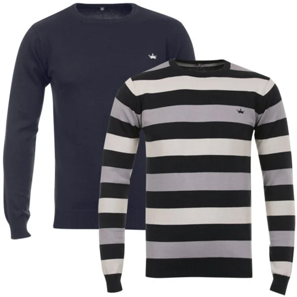 55 Soul Men's 2-Pack Crew Knit - Navy/Multi - S - Navy/Multi Bild 1