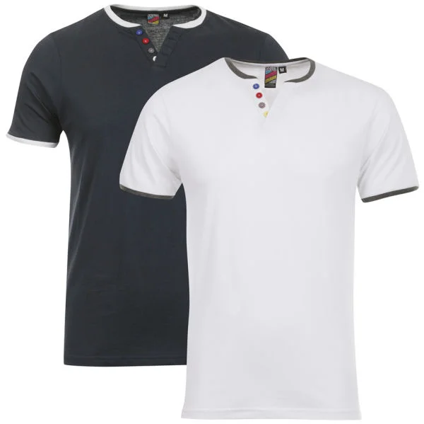 Done & Dusted 2 Pack Samson T-Shirts - Blue/White - S - Blau/Weiß Bild 1