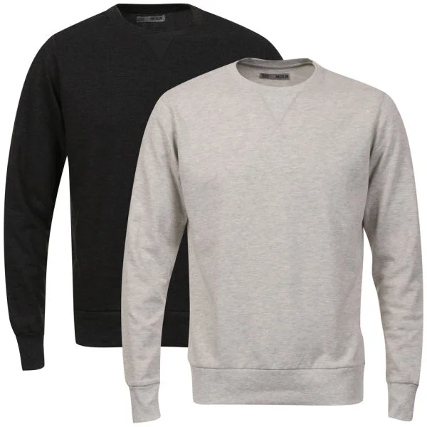 Brave Soul Men's 2-Pack Jones Sweat - Charcoal Marl/Oatmeal Marl - S - Charmarl/Oatmeal Marl Bild 1