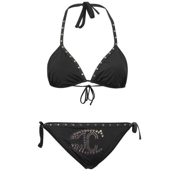 Just Cavalli Women's Stud Logo Bikini - Black - XS - Schwarz Bild 1