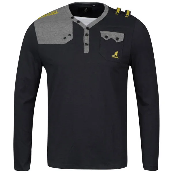 Kangol Men's Fez Jersey Long Sleeved T-Shirt - Charcoal - S - Dunkelgrau Bild 1