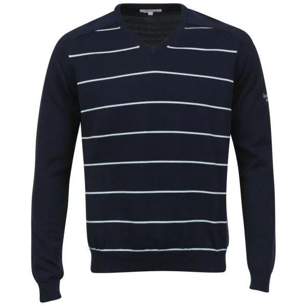 Calvin Klein Golf Men'sV-Neck Knitted Long Sleeved Body Striped Top - Navy - S - Marineblau Bild 1