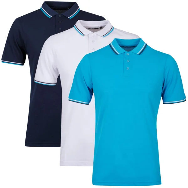 Brave Soul Men's 3-Pack Tip Polo - Teal/White/Navy - S - Teal/White/Navy Bild 1
