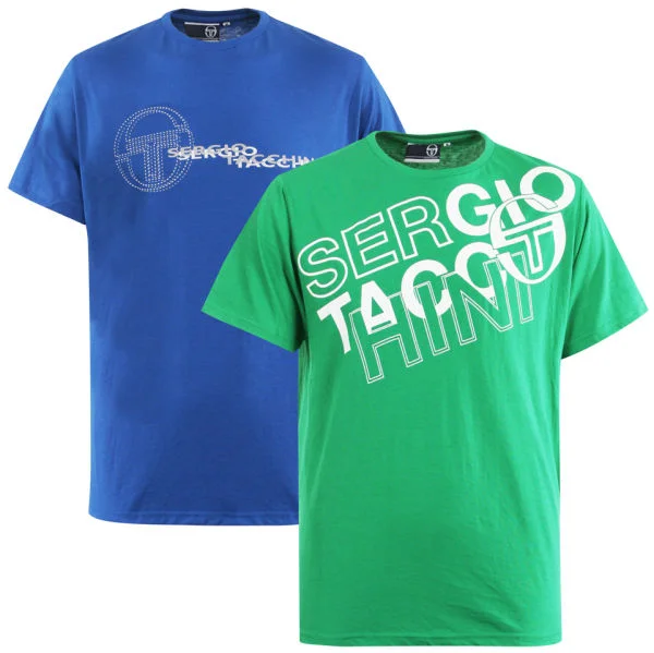 Sergio Tacchini 2-Pack Trance and Passenaro T-Shirts - Blue/Green - S - Blau/Grün Bild 1