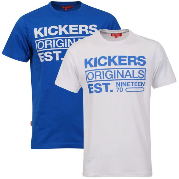 Kickers Men's Two Pack Amyas T-Shirts - Blue/White - S Bild 1