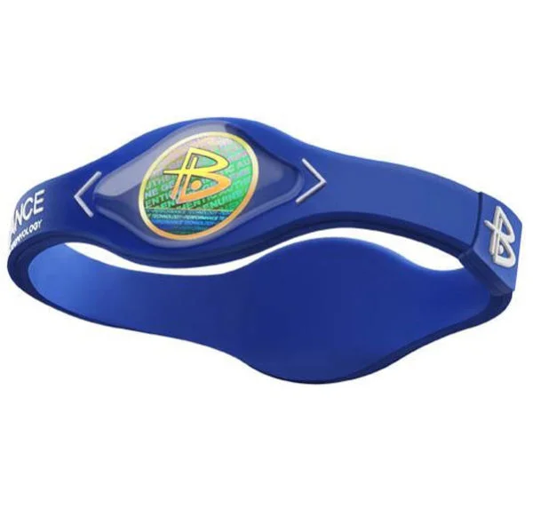 Power Balance -The Original Performance Wristband Blue With White Lettering - S - Blau Bild 1