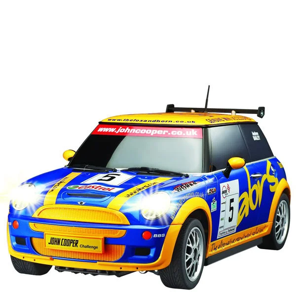 Race Tin - Mini Cooper - Blue/Yellow 1:28 scale Bild 1