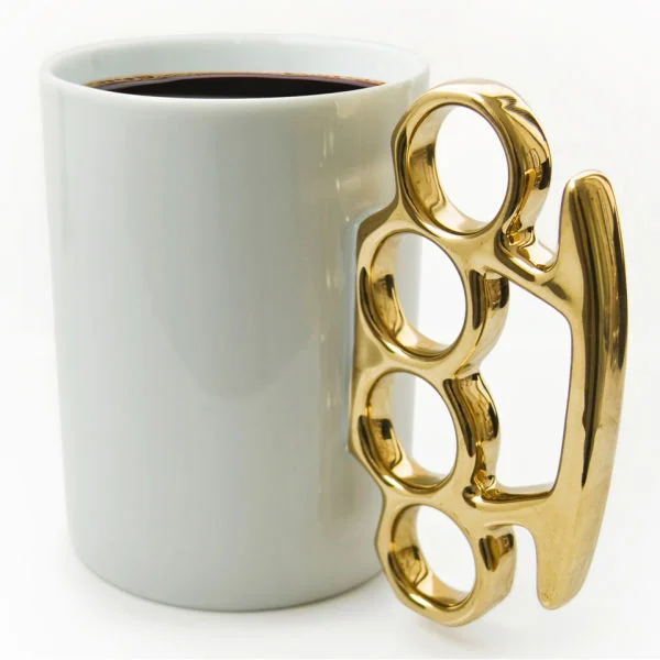 Knuckle Duster Mug - White and Gold Bild 1