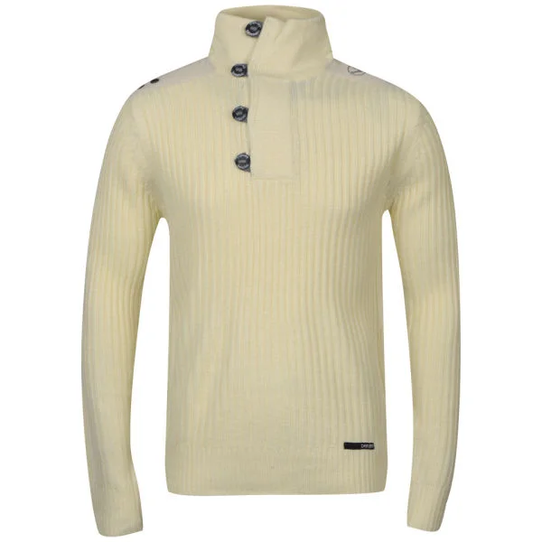 Benzini Men's Function Button Neck Knit - Ecru - S - Ecru Bild 1