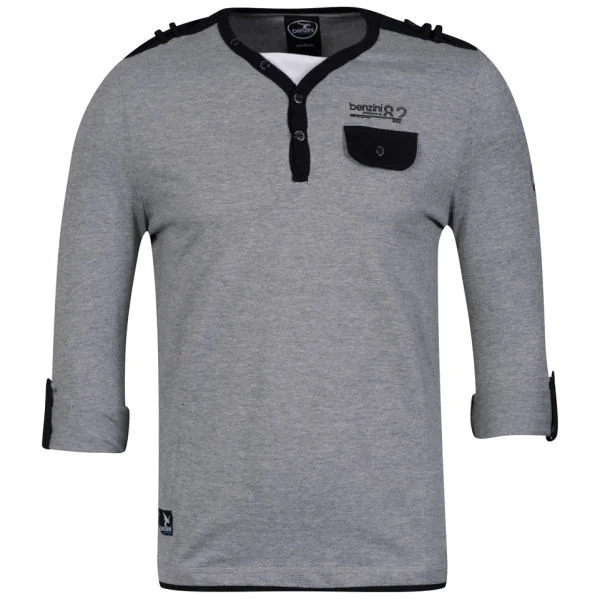 Benzini Men's Lendal Long Sleeve T-Shirt Grey Marl - S - Grau meliert Bild 1
