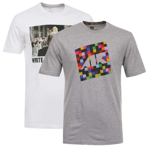 Nike Men's 2-Pack Rooney and Hot Block Air Tees - White/Grey - S - White/Grey Bild 1
