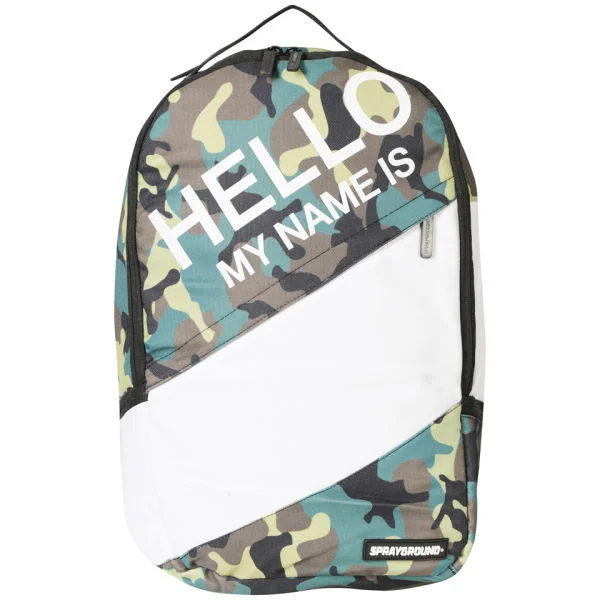 Sprayground Camo Hello My Name Is Deluxe Backpack - Green/Camo Bild 1