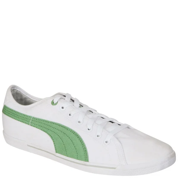 Puma Men's Benecio Canvas Trainers - White/Green - 6 - White/Green Bild 1