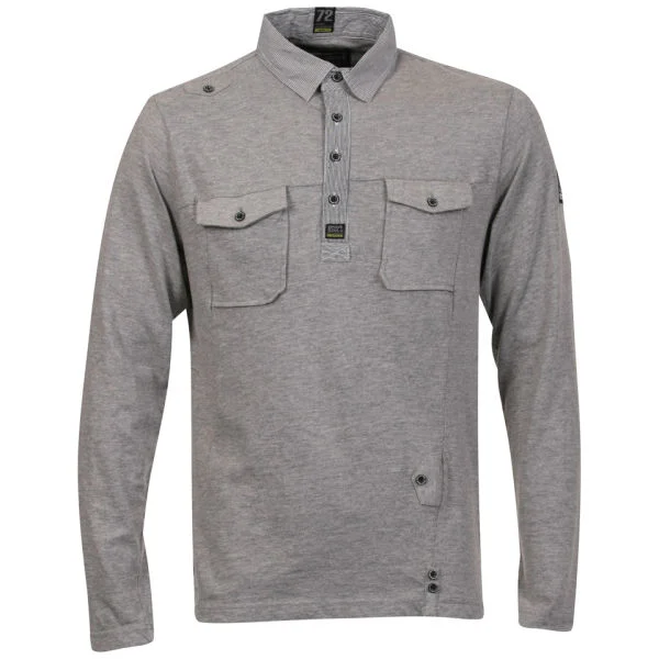 Brave Soul Men's Prometheus Jersey Combo Shirt - Grey Marl - S - Grau meliert Bild 1