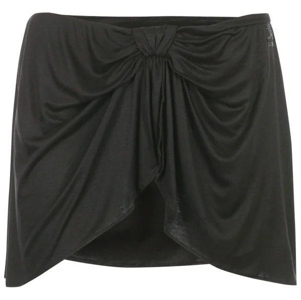 John Galliano Women's Bow Detail Jersey Skirt - Black - 12 - Schwarz Bild 1