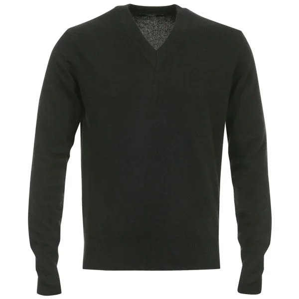 Romeo Gigli Men's V-Neck Knit - Black - M - Schwarz Bild 1