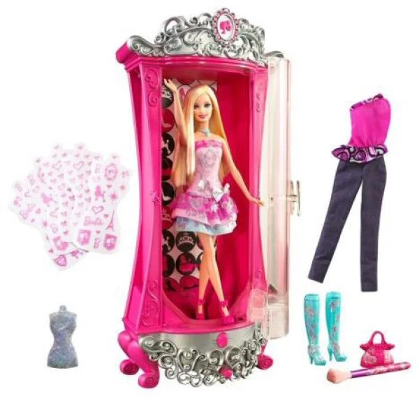 Barbie: Fairytale Fashion Glitter Wardrobe and Doll Bild 1