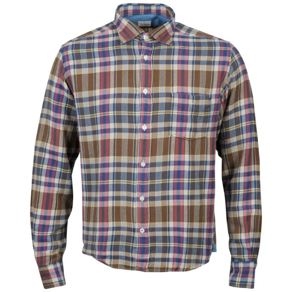 Hartford Men's Paul Regular Check Flannel Shirt - Blue Multi - S - Blau Bild 1