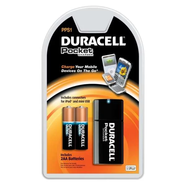 Duracell Pocket Charger inc 2 x AA Batteries Bild 1
