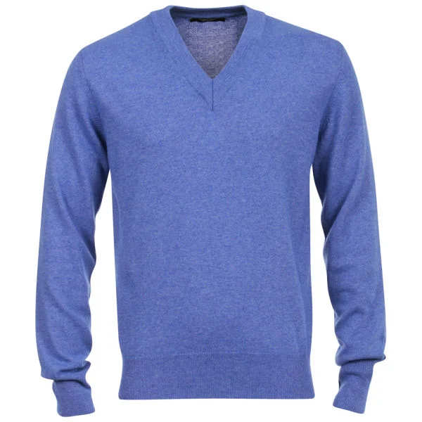 Romeo Gigli Men's V-Neck Knit - Blue - M - Blau Bild 1