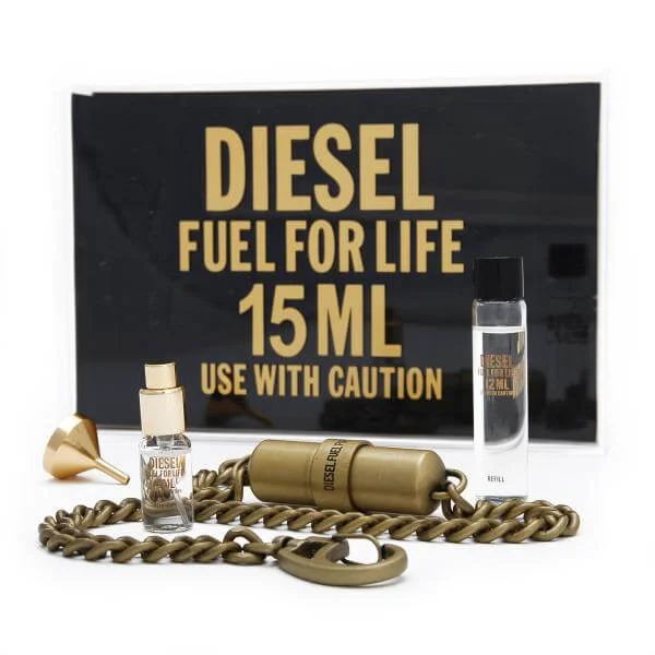 Diesel - Fuel For Life Men's Gift Set (3ml Eau de Toilette 3ml, 12ml Recharge and Jeans Chain) Bild 1