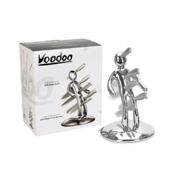 Voodoo Messerblock mit 5 Messer von Raffaele Iannello - Chrom Bild 1