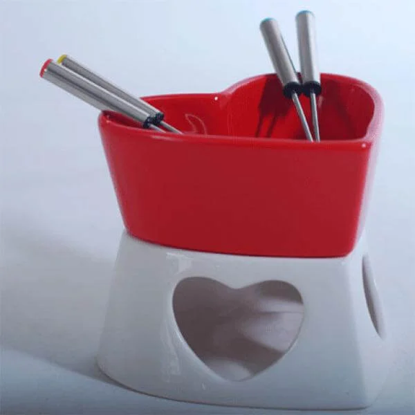 Heart Shaped Chocolate Fondue Set - Valentine Gifts Bild 1