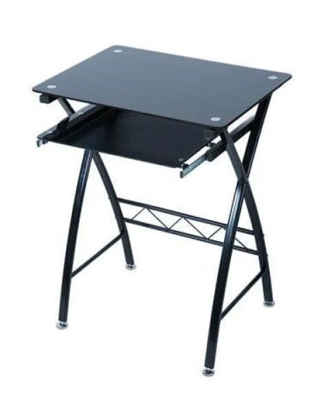 LEVV black glass computer desk Bild 1